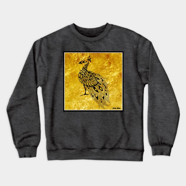 golden peacock ecopop Crewneck Sweatshirt by jorge_lebeau